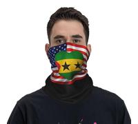 Cache-Cou Sao Tomé-Et-Principe Drapeau Américain USA Love Écharpe Demi-Visage Respirant Tour De Cou Balaclava Echarpe Gaiter pour Course À Pied Yoga Randonnée 25X50 CM