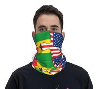 Cache-Cou Sao Tomé-Et-Principe Et Drapeau Américain Cache Cou Elastique Élastique Echarpe Gaiter Balaclava Bandana Tubulaire pour Randonnée Moto Vélo 25X50 CM