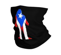 Cache-Cou Sasquatch Bigfoot Puerto-Rico Flag Écharpe Demi-Visage Respirant Echarpe Gaiter Ultra-Douce Cache Cou Elastique pour Course À Pied Vélo Moto 25X50 Cm