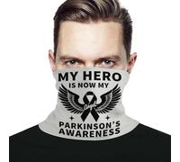 Cache Cou Sensibilisation À La Maladie De Parkinson Mon Héros Est Maintenant Mon Ange Anti-UV Demi-Masque Respirante Masque Facial pour Ski Vélo Randonnée 2 Pièces