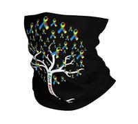Cache-Cou Sensibilisation À l'Autisme Je suis Autiste Écharpe Demi-Visage Élastique Echarpe Gaiter Balaclava Tour De Cou pour Yoga Moto Vélo 25X50 Cm