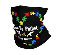 Cache-Cou s'il Vous Plaît Soyez Patient, J'Ai Un Dinosaure Autiste Écharpe Demi-Visage Multi-Usage Cache Cou Elastique Élastique Echarpe Gaiter pour Moto Course À Pied Yoga 25X50 Cm