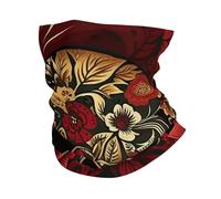 Cache-Cou Skull Flower Day of The Dead Soul Red Cache Cou Elastique Balaclava Tour De Cou Élastique Echarpe Gaiter pour Yoga Randonnée Vélo 25X50 Cm
