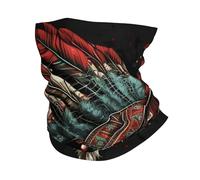 Cache-Cou Skull Indiana Tribal Chief Dark, White Echarpe Gaiter Élastique Écharpe Demi-Visage Ultra-Douce Tour De Cou pour Moto Yoga Course À Pied 25X50 Cm