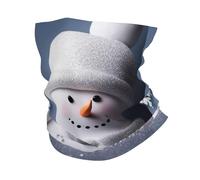 Cache-Cou Snowman Stars and Snowflakes Bandana Tubulaire Respirant Écharpe Demi-Visage Élastique Echarpe Gaiter pour Course À Pied Yoga Vélo 25X50 Cm