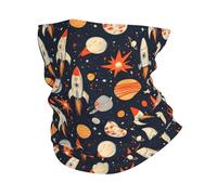 Cache-Cou Star Rocket Planet Print Echarpe Gaiter Respirant Cache Cou Elastique Élastique Bandana Tubulaire pour Randonnée Vélo Moto 25X50 Cm