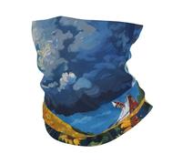 Cache-Cou Sunflower Painting Farm Rustic Barn Beautiful White Bandana Tubulaire Balaclava Tour De Cou Ultra-Douce Echarpe Gaiter pour Course À Pied Vélo Moto 25X50 Cm