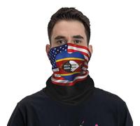 Cache Cou Swaziland Peuple du Swaziland Drapeau Américain États-Unis Amitié Amour Bandana Vent Poussière Preuve Écharpe Respirant Tour De Cou pour Course À Pied Randonnée Extérieur