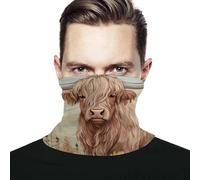 Cache-Cou Terres Agricoles, Bétail des Highlands, Fleurs Balaclava Séchage Rapide Couvre-Chef Multifonctionnel Écharpe, pour Jogging, Course À Pied, Adulte, Extérieur, 26x30cm