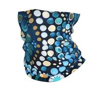 Cache-Cou Traditional Aboriginal Dot Art Abstract Green Blue Écharpe Demi-Visage Élastique Tour De Cou Ultra-Douce Bandana Tubulaire pour Moto Randonnée Yoga 25X50 Cm