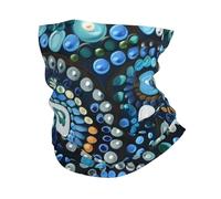 Cache-Cou Traditional Aboriginal Dot Art Blue Green Abstract Bandana Tubulaire Multi-Usage Tour De Cou Élastique Écharpe Demi-Visage pour Course À Pied Moto Vélo 25X50 Cm