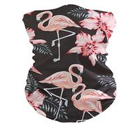 Cache Cou Tropical Palm Leaves Orchid Flowers Pink Flamingo Couvre-Chef Multifonction Balaclava Durable Écharpe pour Homme Femme Cyclisme Randonnée 25X50CM