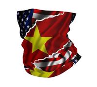 Cache Cou Tubulaire Drapeau Blanc De L'Amitié Entre Les États-Unis Et Le Vietnam Anti-UV Echarpe Elastique Masque Facial pour Sport Pêche Activité en Plein Air 2 Pièces