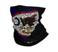 Cache Cou Tubulaire Drapeau des Samoa Américaines Amour Blanc Anti-Vent Face Mask Lightweight Neck Gaiters pour Activité en Plein Air Vélo Randonnée 2 Pièces