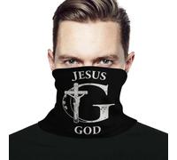 Cache Cou Tubulaire Jésus Dieu Religieux Durable Demi-Masque Lavable en Machine Neck Gaiters pour Vélo Pêche Équitation 2 Pièces