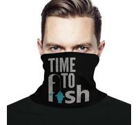 Cache-Cou Typographie De Time to Fish Bande De Cheveux Étanche À La Poussière Protection du Visage Séchage Rapide Bandana, pour Yoga, Homme, Adulte, 26x30cm