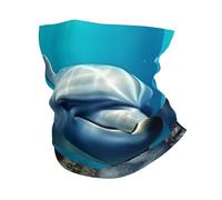 Cache-Cou Underwater World Dolphin Cache Cou Elastique Balaclava Echarpe Gaiter Multi-Usage Écharpe Demi-Visage pour Randonnée Vélo Course À Pied 25X50 Cm