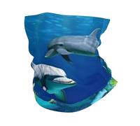 Cache-Cou Underwater World Fish Dolphi Bandana Tubulaire Multi-Usage Cache Cou Elastique Élastique Tour De Cou pour Moto Course À Pied Randonnée 25X50 Cm