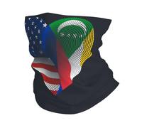Cache Cou USA Comorin The Comoros People Friendship Flag Heart White Écharpe Multifonction Couvre-Chef Durable Balaclava pour Homme Femme Jogging Randonnée 25X50CM