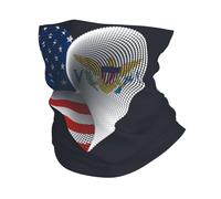 Cache Cou USA Virgin Islands of The United States Friendship Flag Heart White Couvre-Chef Multifonction Balaclava Anti-UV Écharpe pour Homme Femme Jogging Randonnée 25X50CM