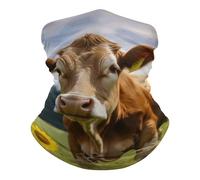 Cache-Cou Vache Brune Tube Bandeaux Élastique Headwrap Ultra-Douce Balaclava, pour Yoga, Sports, Course À Pied, Moto, 26x30cm