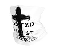 Cache-Cou Verset De Prière De Jésus Christianisme Enraciné dans Christ Noir Balaclava Bandana Tubulaire Respirant Écharpe Demi-Visage pour Randonnée Yoga Moto 25X50 Cm