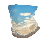 Cache-Cou Waves on The Beach with Sea Birds Tour De Cou Respirant Cache Cou Elastique Multi-Usage Écharpe Demi-Visage pour Course À Pied Vélo Yoga 25X50 Cm