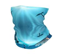 Cache-Cou Whales Under The Sea Pattern Cache Cou Elastique Balaclava Écharpe Demi-Visage Multi-Usage Echarpe Gaiter pour Course À Pied Randonnée Yoga 25X50 Cm