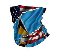 Cache Coup Drapeau Blanc De L'Amitié Entre Les États-Unis Et Sainte-Lucie Anti-Vent Face Mask Anti-UV Masque Facial pour Festivals De Musique Marche Moto 2 Pièces