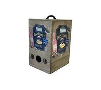 ENESCO Cache-cubi en bois - Bistrot - Hauteur 29 cm - Largeur 16.5 cm - Profondeur 19.4 cm BEIGE