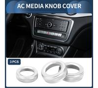 Cache De Bouton De Commutation De Volume Des Médias De Climatisation, Garniture Intérieure Pour Mercedes-Benz A B E Glk Gla Cla Gle Ml Gl Tonalité Argentée, 3 Pièces
