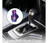 Cache De Levier De Vitesses De Voiture Décoration Bâton Protection Poignée Changement D'Engrenage Ciel Étoilé Bleu Profond, Dégradé Violet Clair 1 Pc 16X11Cm/6.3"X4.33" Polyester