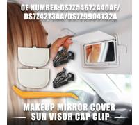 Cache De Miroir De Maquillage Clip De Visière De Soleil Pour Ford Edge Robuste No.Ds7Z4273Aa Cache De Boulon De Visière De Soleil Gris Blanc Avec Barre De Levier Plate 1 Ensemble