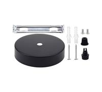 Cache de Plafond Rond Noir Suspendre, Plaque Luminaire Élégante | Fer et Plastique, Montage Stable Support Inclus, pour Lustres et Pièces à Rénover