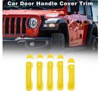 Cache De Poignée De Porte Pour Jeep Wrangler Jl Jlu 2018-2021 Durable | Cache De Poignée De Hayon Jaune 1 Ensemble