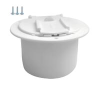 Cache de prise de courant pour camping-car - Cache-câble rond blanc avec 3 vis | Cache-cordon d'alimentation | Passage de câble avec vis | Accessoire rond couvert pour les voyages