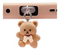 Cache de prise USB - Bouchon anti-poussière type ours dessin animé | Protection de port de téléphone portable | Pendentifs mignons et bouchons anti-poussière pour appareil Pørt | Ajustement stable qui