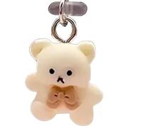 Cache de prise USB C - Prise de port de charge en forme d'ours de dessin animé, protecteur de port de téléphone portable de type C, pendentifs, breloque anti-poussière pour appareil à port de type C