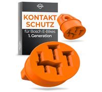 Cache de protection de contact pour vélo électrique Bosch I Lot de 2 I Orange I Accessoires de batterie eBike I Câble de charge Pin Protection contre la pluie, la saleté et la saleté