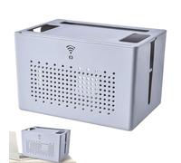 Cache de routeur anti-poussière amovible - 31x21x20cm Dimensions du produit, Matériau ABS robuste, poids 1000g | Trous de traction multiples Facile à monter Blanc Gris Plateaux empilables Salon