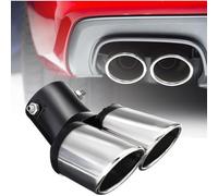 Cache D'échappement Pot D'échappement Universel 125mm*150mm*63mm Silencieux Double Cache D'échappement En Acier Inoxydable Finition Chrome
