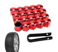 Cache-écrou de roue - Capuchon anti-poussière antirouille, ensemble de 20 protections de boulons pour décoration de cosse de pneu de voiture, ajustement universel, taille 17 mm, 19 mm, 21 mm avec