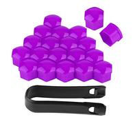 Cache-écrou de roue Couvercle de de vis de pneu, 20pcs 17mm Écrou de roue de voiture de vis automatique de moyeu Cache-bouchon (Violet)
