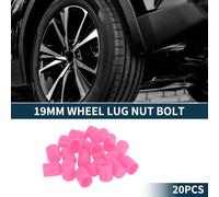 Cache-Écrou De Roue En Forme Cylindrique Pour Jantes Extérieures, Boulons De Pneus, Vis De Protection De Boulons, Capuchons Anti-Poussière, Rose, 20 Pièces, 19Mm Pvc