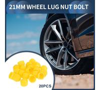 Cache-Écrou De Roue Extérieur 21Mm Pour Boulon D'Écrou De Roue Cache-Écrous De Pneus Vis De Protection Du Capuchon De Poussière En Plastique Jaune