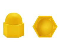 Cache-écrou hexagonal, lot de 10, capuchon protection en plastique for écrou, M32 à M70, for vis hexagonales et boulons(Yellow,M42*65 * 78mm)