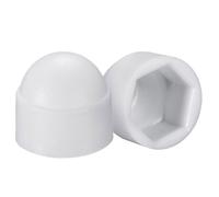 Cache Écrou SOURCING MAP Cache Écrou Protection M8 Cache Boulon Capuchon Hexagonal 13mm Vis Couvercle Plastique Dôme Blanc 50Pcs