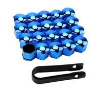 Cache-écrous de roue de voiture - Protection extérieure pour écrous de roue de voiture - Accessoires de roue de voiture - Couvercles d'écrous de roue durables - 20 cache-boulons chromés pour protéger