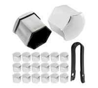 Cache-écrous de roues 17 mm, 20 x cache-boulons de pneus avec outil de démontage, Universel pour toutes marques de voiture, Cache-vis jante en plastique, Ø 1,7 cm, Cache écrou de roue avec tête de vis