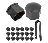 Cache-écrous de roues 17 mm, 20 x cache-boulons de pneus avec outil de démontage, Universel pour toutes marques de voiture, Cache-vis jante en plastique, Ø 1,7 cm, Cache écrou de roue avec tête de vis